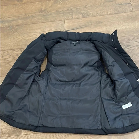 Talbots Black Puffer Vest Removable Faux Fur Hood Down Filled Pockets Small - Picture 10 of 10